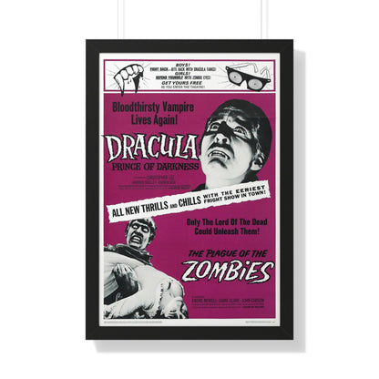 DRACULA PRINCE OF DARKNESS + THE PLAGUE OF THE ZOMBIES 1966 - Framed Movie Poster-20" x 30"-The Sticker Space