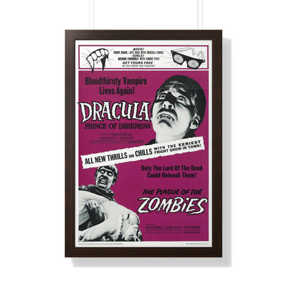 DRACULA PRINCE OF DARKNESS + THE PLAGUE OF THE ZOMBIES 1966 - Framed Movie Poster-20" x 30"-The Sticker Space