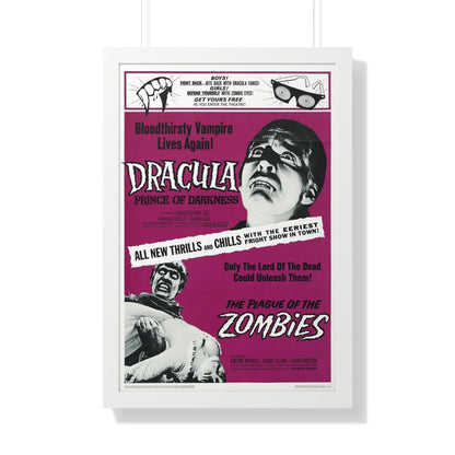 DRACULA PRINCE OF DARKNESS + THE PLAGUE OF THE ZOMBIES 1966 - Framed Movie Poster-20" x 30"-The Sticker Space