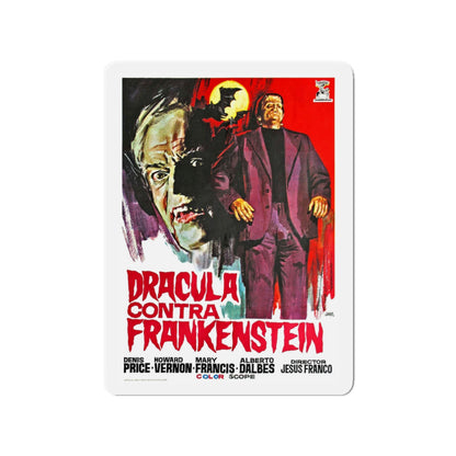 DRACULA, PRISONER OF FRANKENSTEIN 1972 Movie Poster - Die-Cut Magnet-3" x 3"-The Sticker Space