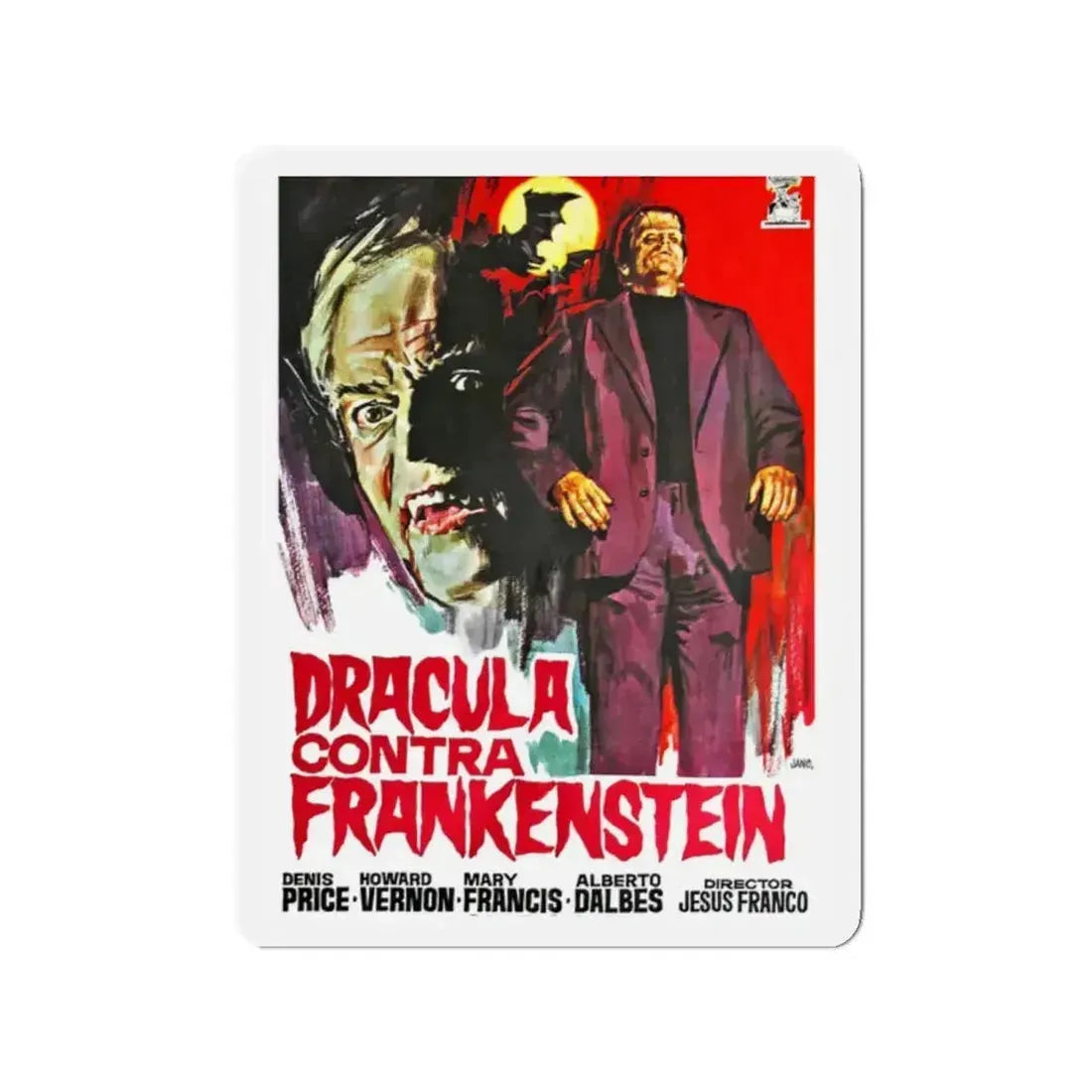 DRACULA, PRISONER OF FRANKENSTEIN 1972 Movie Poster - Refrigerator Magnet - The Sticker Space