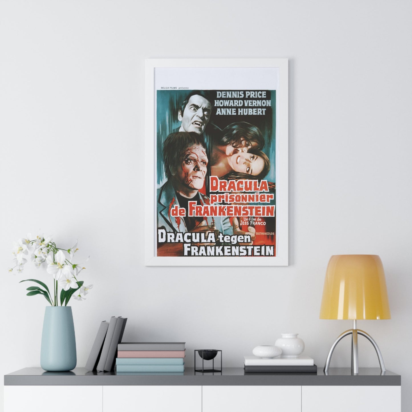 DRACULA, PRISONER OF FRANKENSTEIN (BELGIAN) 1972 - Framed Movie Poster-The Sticker Space