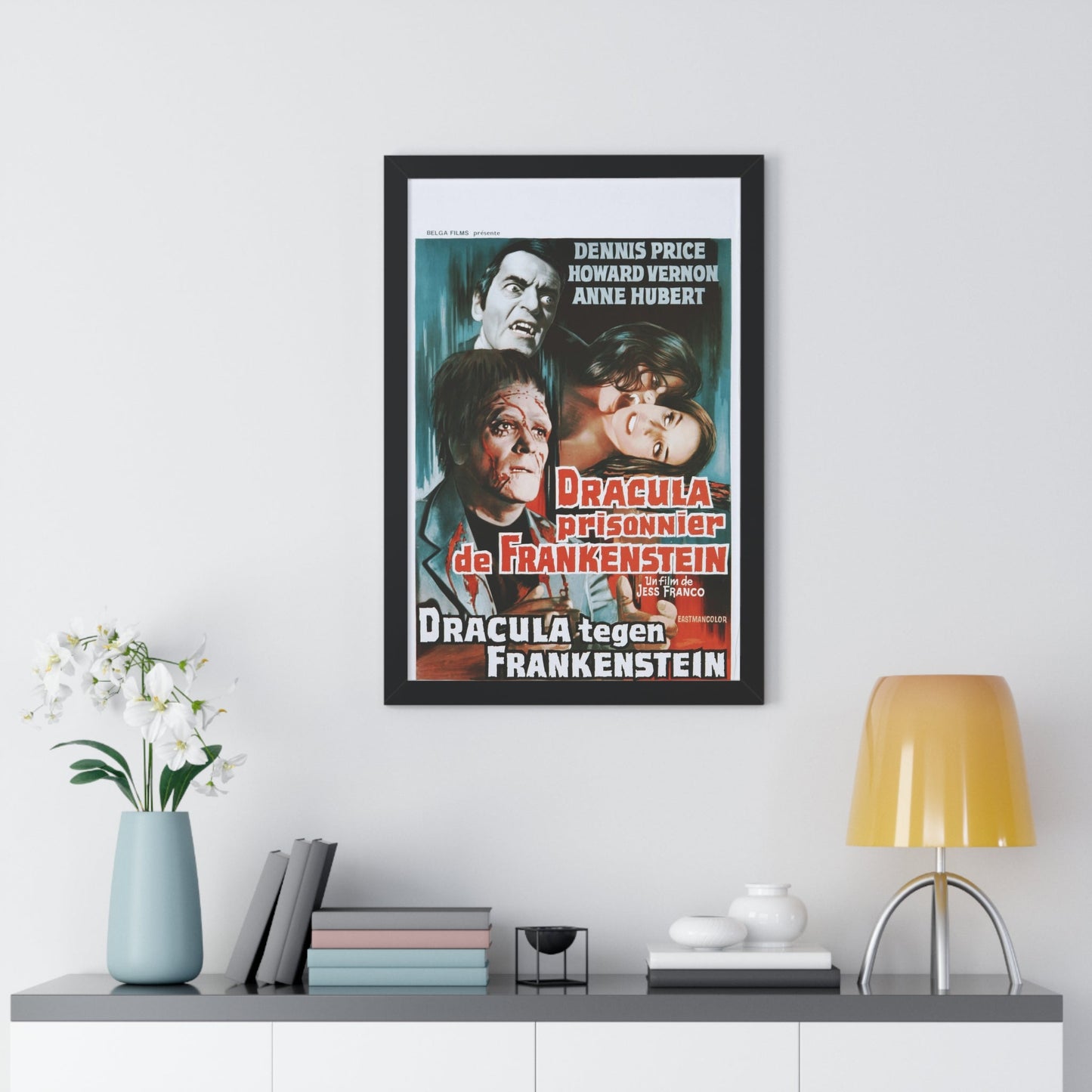 DRACULA, PRISONER OF FRANKENSTEIN (BELGIAN) 1972 - Framed Movie Poster-The Sticker Space