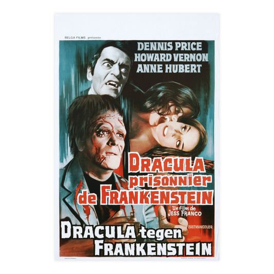 DRACULA, PRISONER OF FRANKENSTEIN (BELGIAN) 1972 - Paper Movie Poster-24″ x 36″ (Vertical)-The Sticker Space