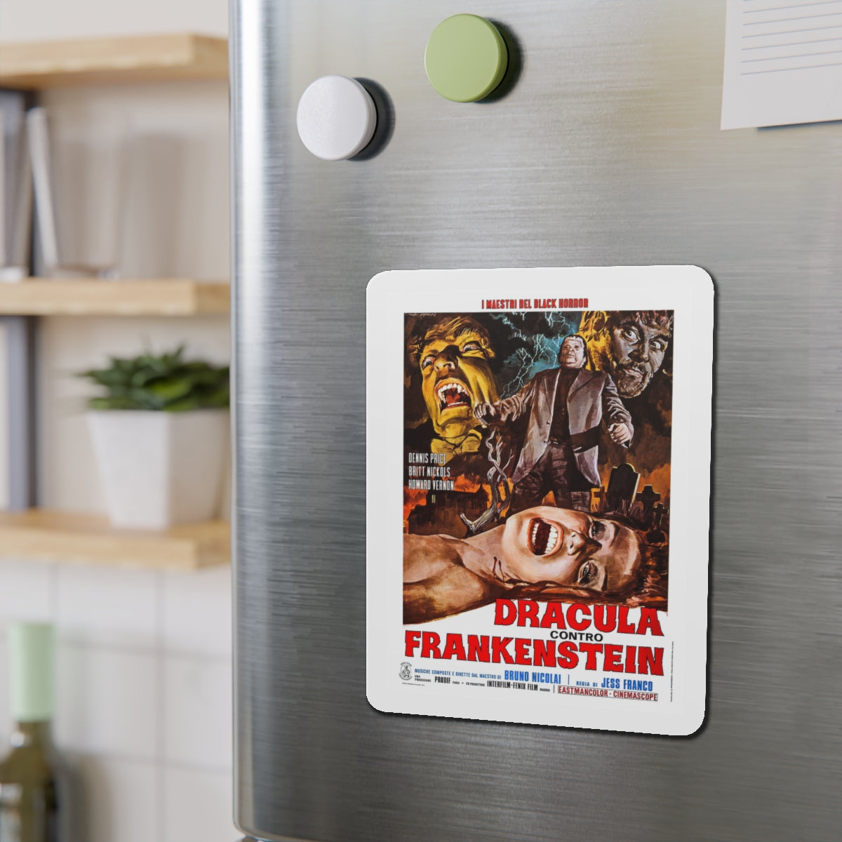 DRACULA, PRISONER OF FRANKENSTEIN (ITALIAN) 1972 Movie Poster - Die-Cut Magnet-The Sticker Space