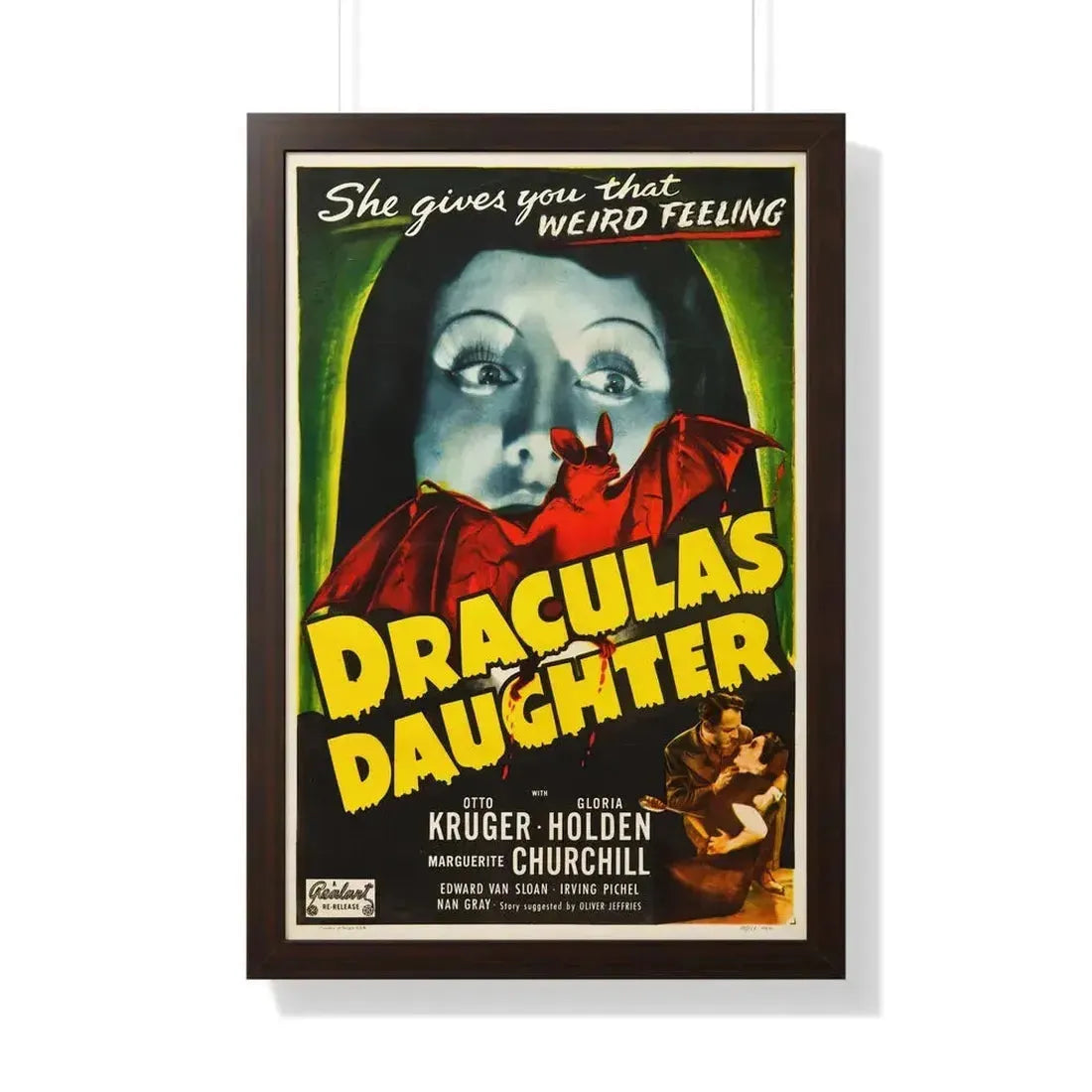 DRACULA'S DAUGHTER 1936 - Framed Movie Poster 20" x 30" Walnut - The Sticker Space
