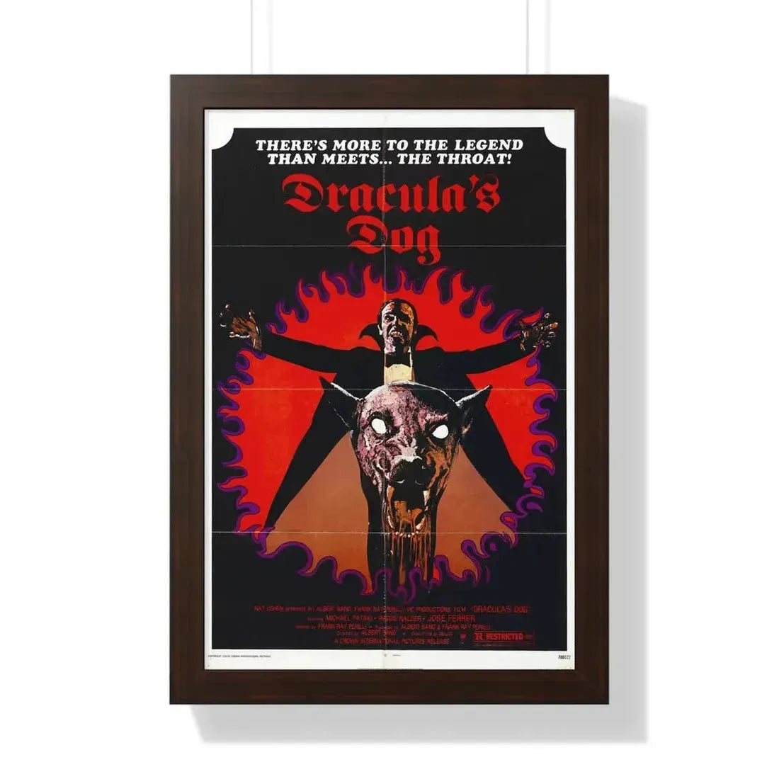 DRACULA'S DOG 1977 - Framed Movie Poster 16″ x 24″ Walnut - The Sticker Space