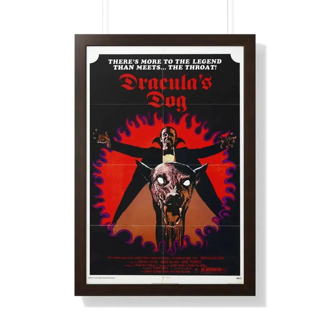 DRACULA'S DOG 1977 - Framed Movie Poster 20" x 30" Walnut - The Sticker Space