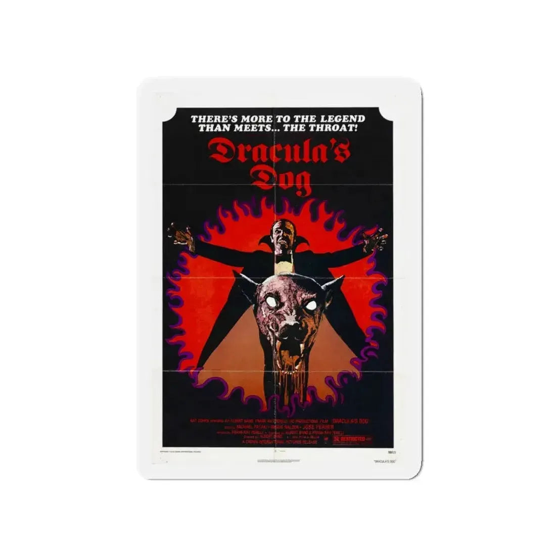 DRACULA'S DOG 1977 Movie Poster - Refrigerator Magnet 4 Inch - The Sticker Space