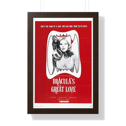 DRACULA'S GREAT LOVE 1973 - Framed Movie Poster 16″ x 24″ Walnut - The Sticker Space