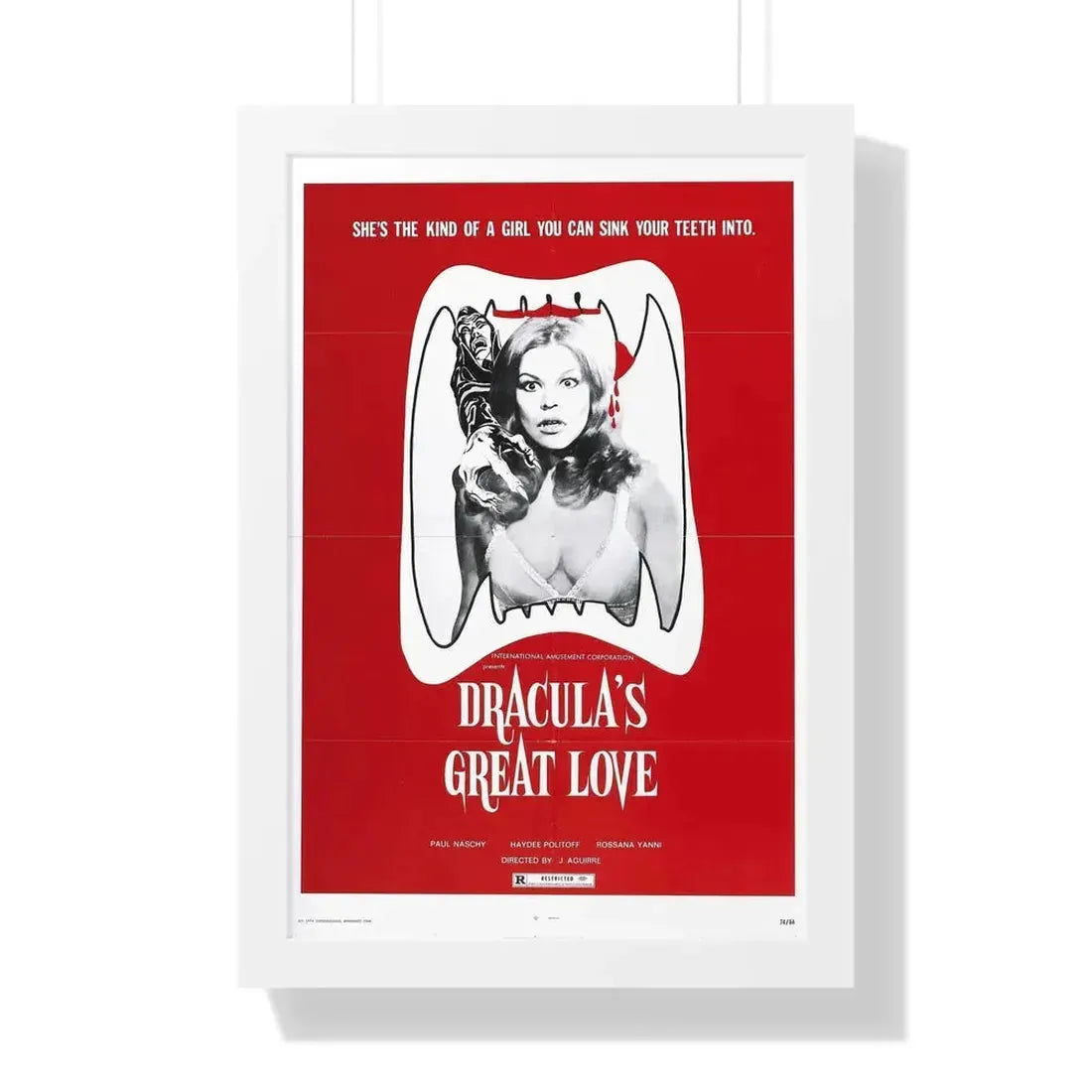DRACULA'S GREAT LOVE 1973 - Framed Movie Poster 16″ x 24″ White - The Sticker Space