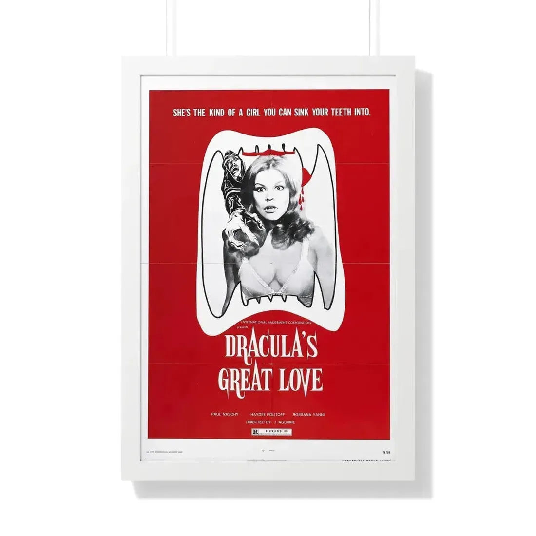 DRACULA'S GREAT LOVE 1973 - Framed Movie Poster 20" x 30" White - The Sticker Space