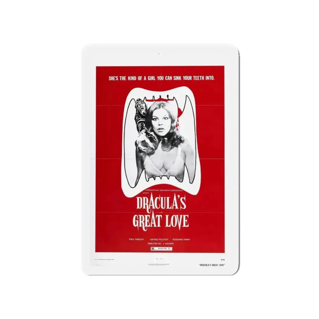 DRACULA'S GREAT LOVE 1973 Movie Poster - Refrigerator Magnet 4 Inch - The Sticker Space