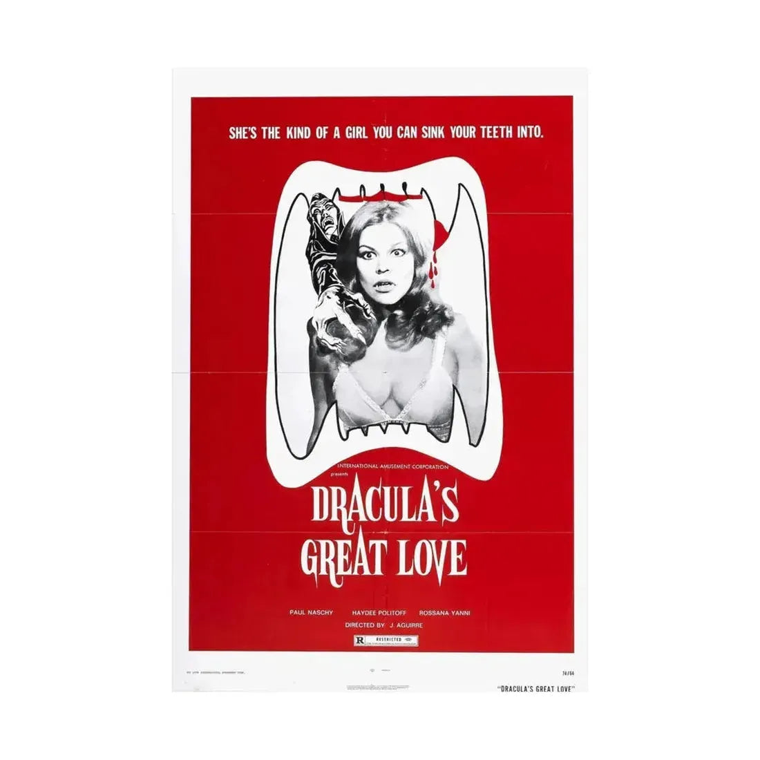 DRACULA'S GREAT LOVE 1973 - Paper Movie Poster - The Sticker Space