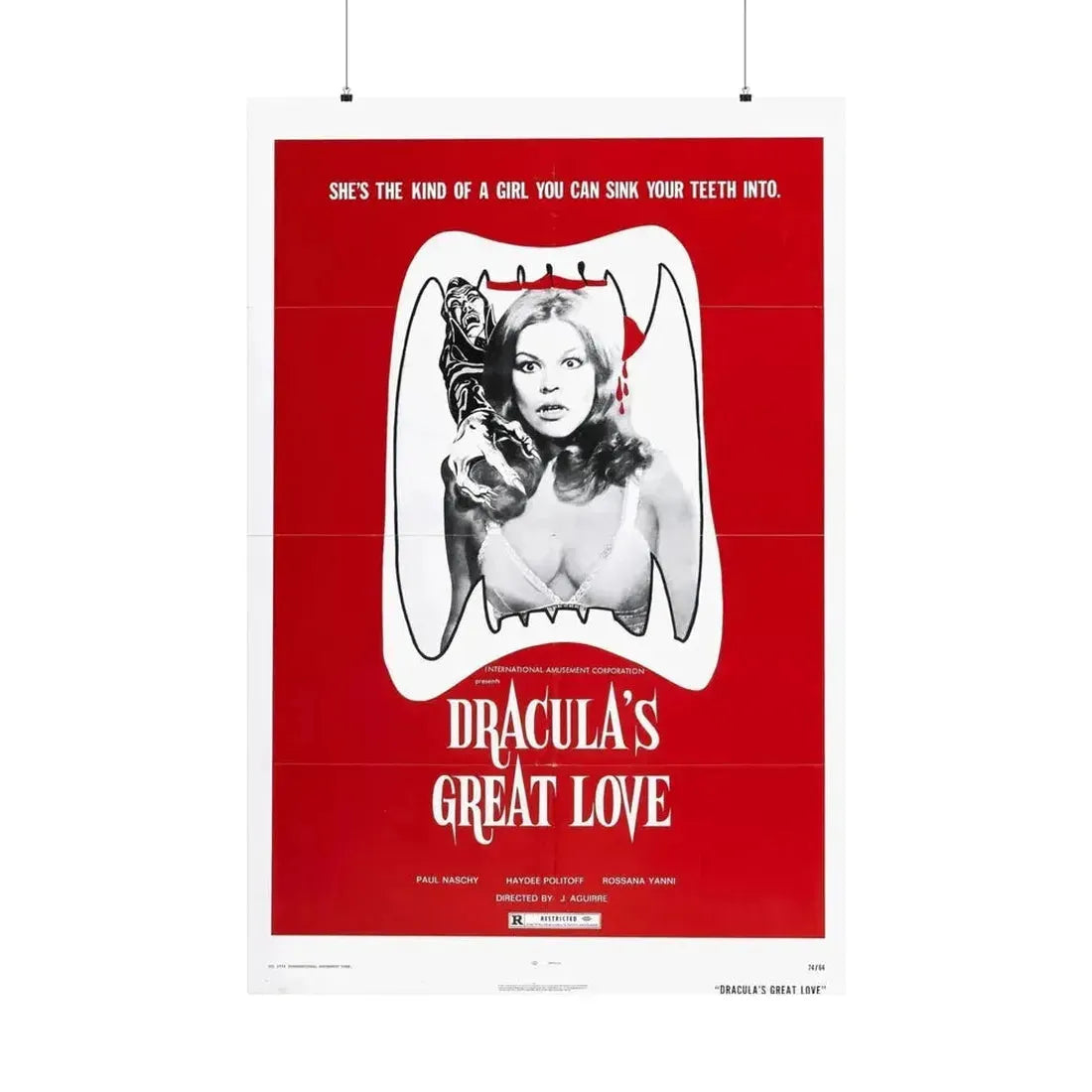 DRACULA'S GREAT LOVE 1973 - Paper Movie Poster - The Sticker Space