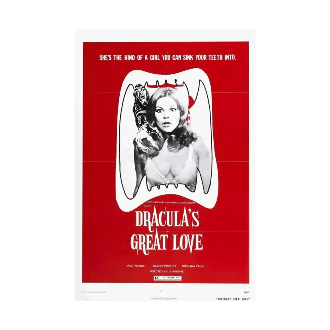DRACULA'S GREAT LOVE 1973 - Paper Movie Poster - The Sticker Space