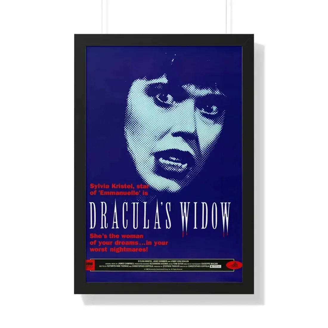 DRACULA'S WIDOW 1988 - Framed Movie Poster 20" x 30" Black - The Sticker Space
