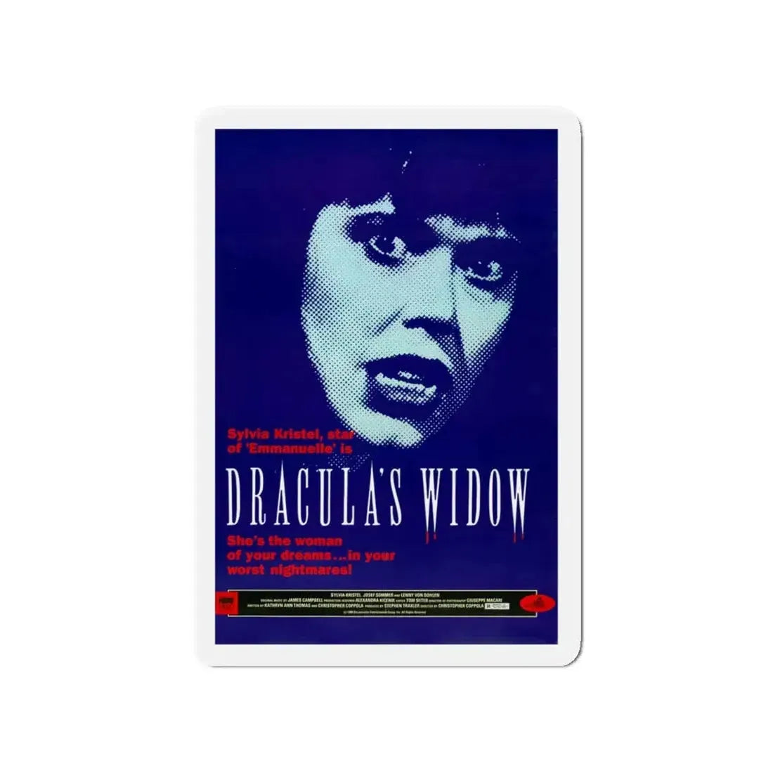 DRACULA'S WIDOW 1988 Movie Poster - Refrigerator Magnet 4 Inch - The Sticker Space