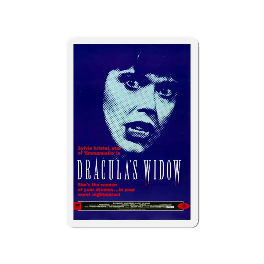 DRACULA'S WIDOW 1988 Movie Poster - Refrigerator Magnet 4 Inch - The Sticker Space