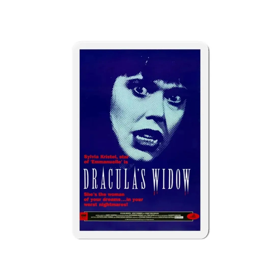 DRACULA'S WIDOW 1988 Movie Poster - Refrigerator Magnet - The Sticker Space
