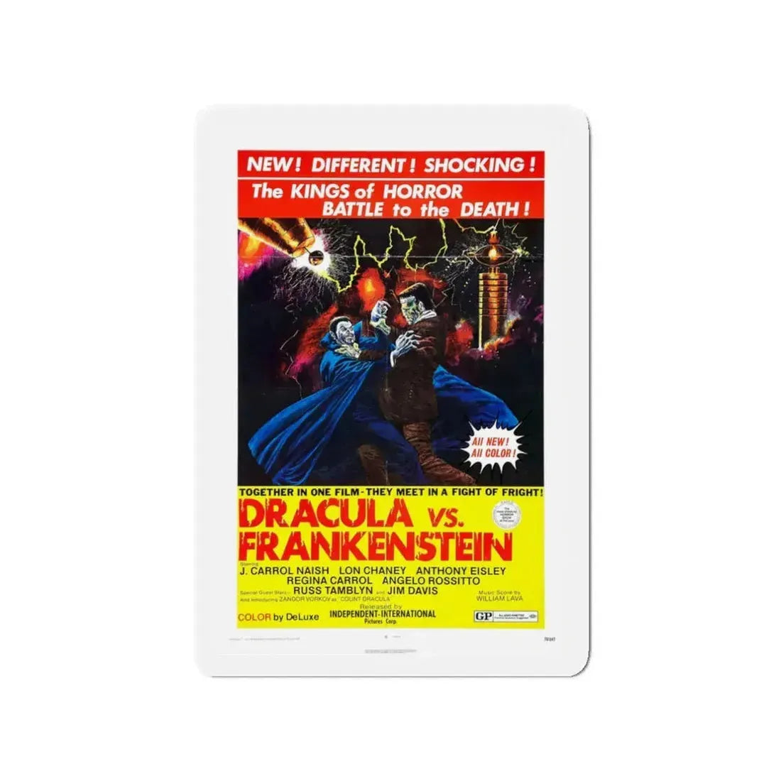 DRACULA VS. FRANKENSTEIN 1971 Movie Poster - Refrigerator Magnet 3 Inch - The Sticker Space