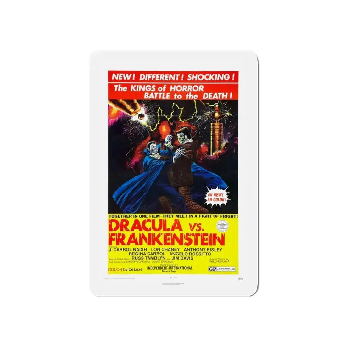 DRACULA VS. FRANKENSTEIN 1971 Movie Poster - Refrigerator Magnet 5 Inch - The Sticker Space
