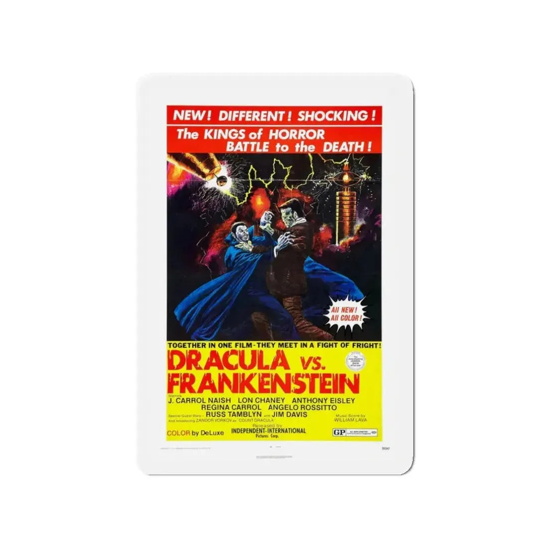 DRACULA VS. FRANKENSTEIN 1971 Movie Poster - Refrigerator Magnet - The Sticker Space