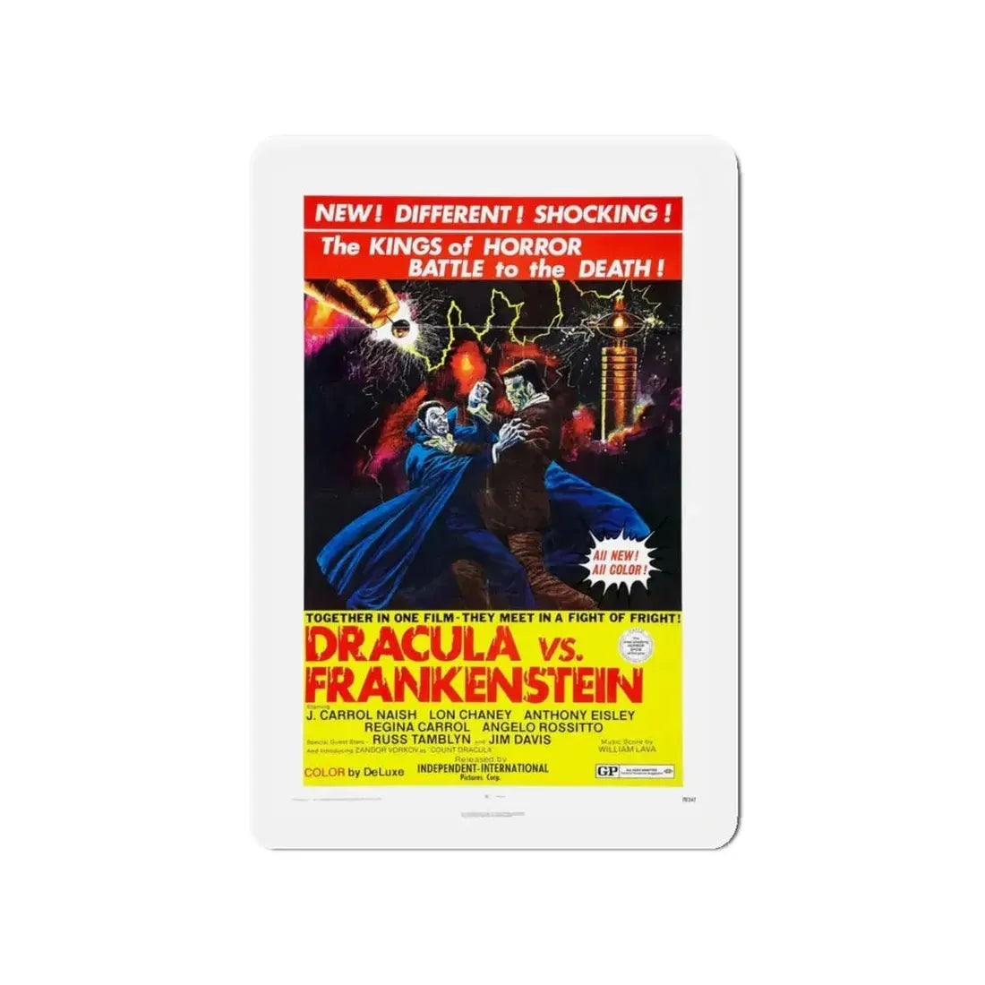 DRACULA VS. FRANKENSTEIN 1971 Movie Poster - Refrigerator Magnet - The Sticker Space
