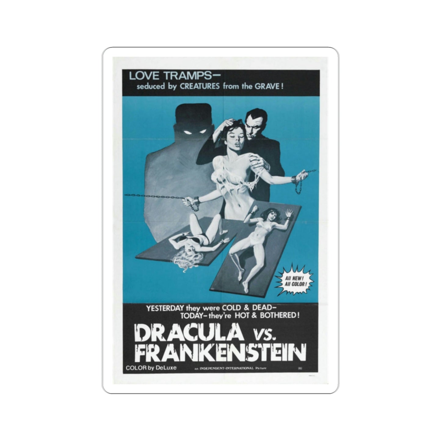 Dracula vs Frankenstein 1971 Movie Poster STICKER Vinyl Die-Cut Decal-2 Inch-The Sticker Space