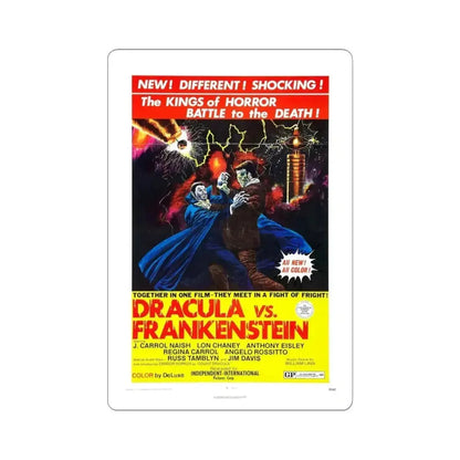 DRACULA VS. FRANKENSTEIN 1971 Movie Poster - STICKER Vinyl Kiss-Cut Decal 4 Inch White - The Sticker Space
