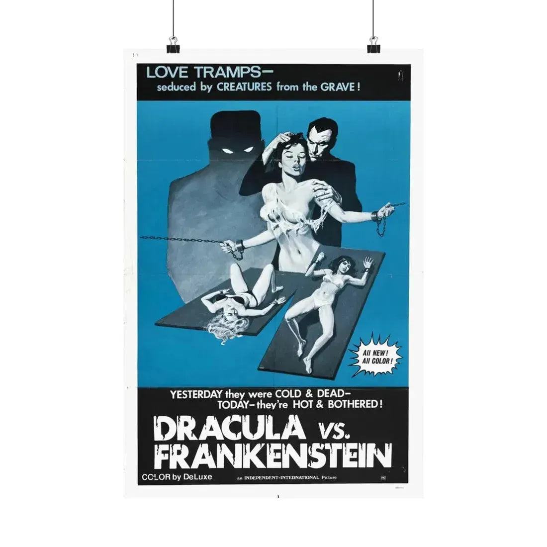 DRACULA VS. FRANKENSTEIN (3) 1971 - Paper Movie Poster 16″ x 24″ Matte - The Sticker Space