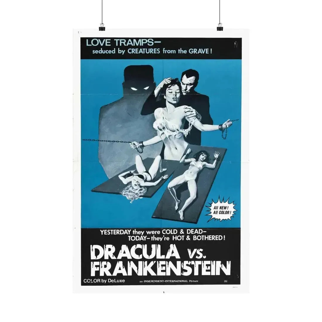 DRACULA VS. FRANKENSTEIN (3) 1971 - Paper Movie Poster - The Sticker Space