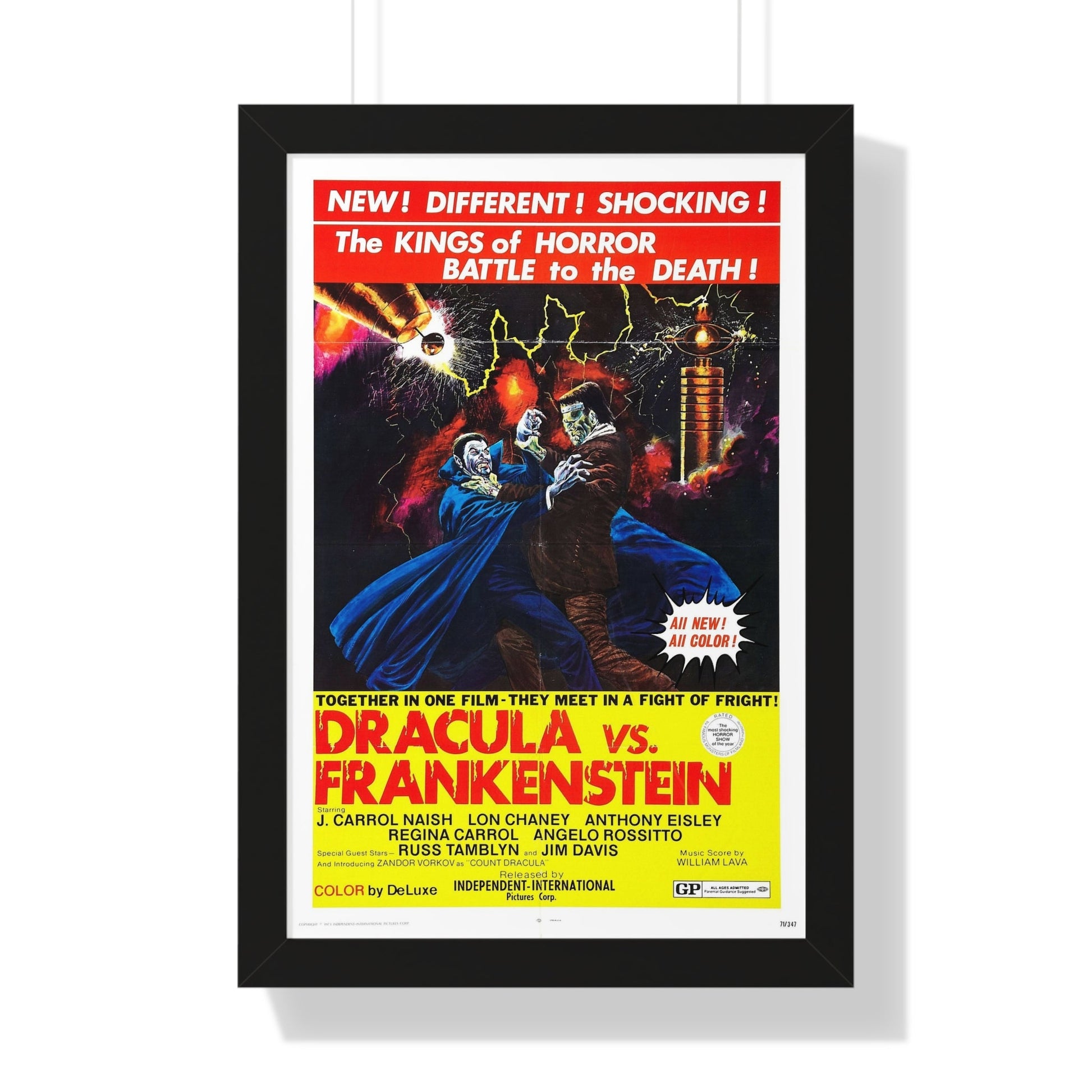 DRACULA VS. FRANKENSTEIN 1971 - Framed Movie Poster-16″ x 24″-The Sticker Space