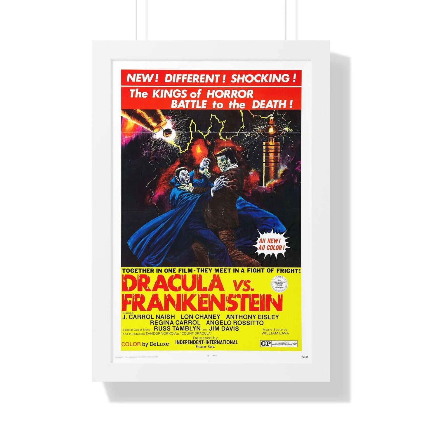 DRACULA VS. FRANKENSTEIN 1971 - Framed Movie Poster-16″ x 24″-The Sticker Space