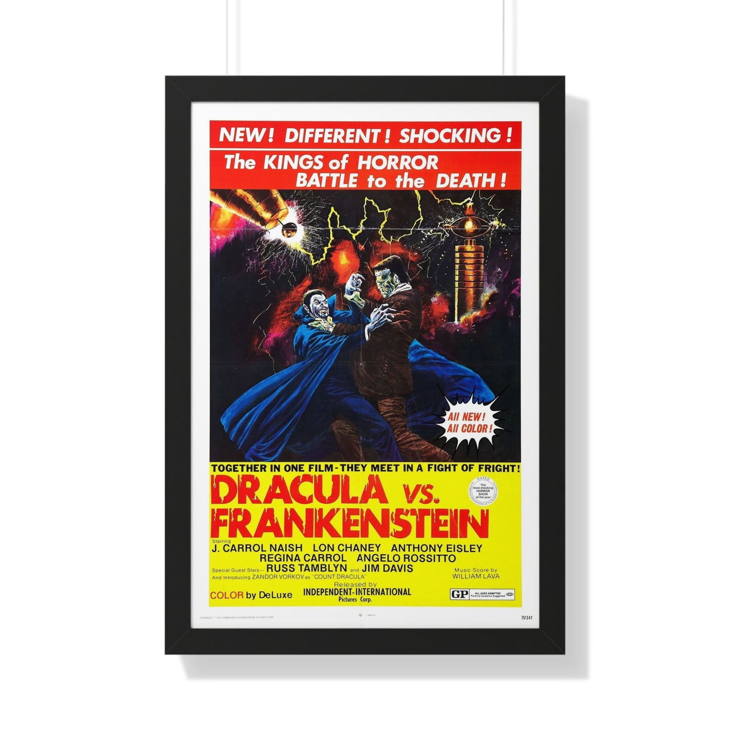 DRACULA VS. FRANKENSTEIN 1971 - Framed Movie Poster-20" x 30"-The Sticker Space