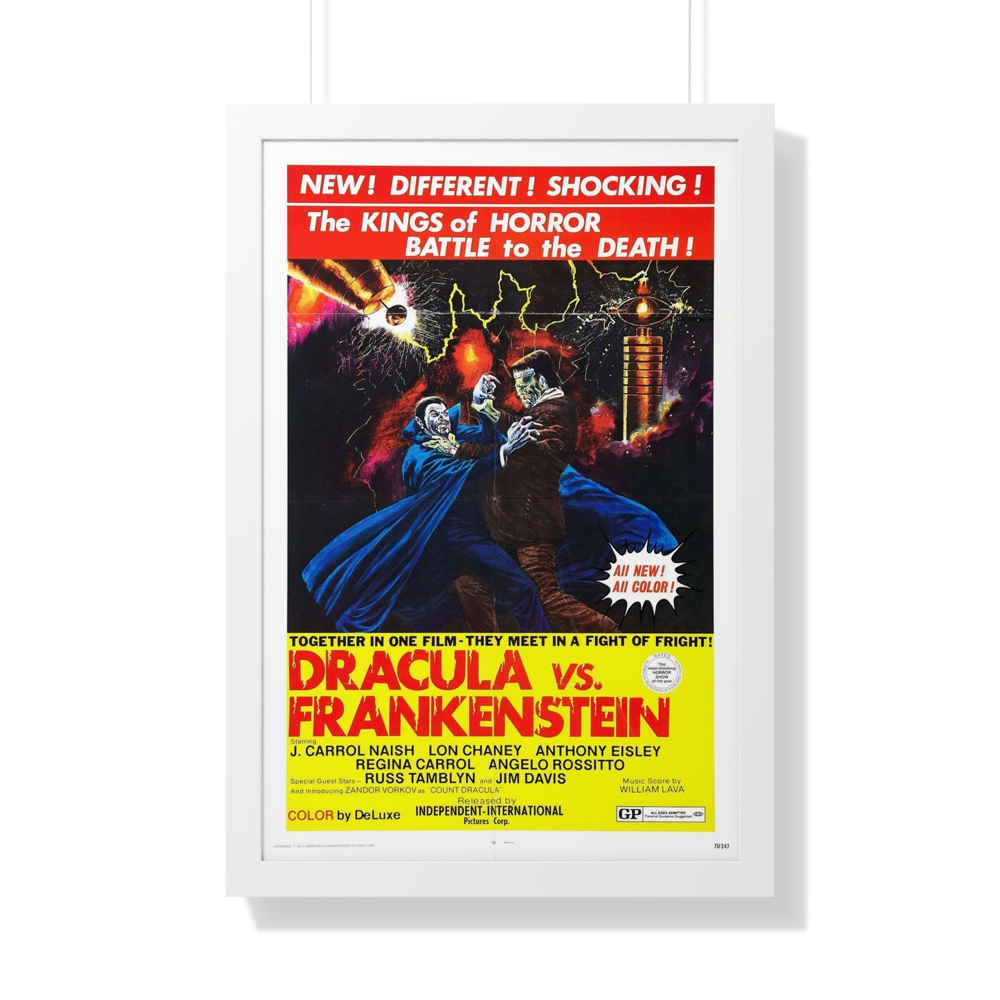 DRACULA VS. FRANKENSTEIN 1971 - Framed Movie Poster-20" x 30"-The Sticker Space