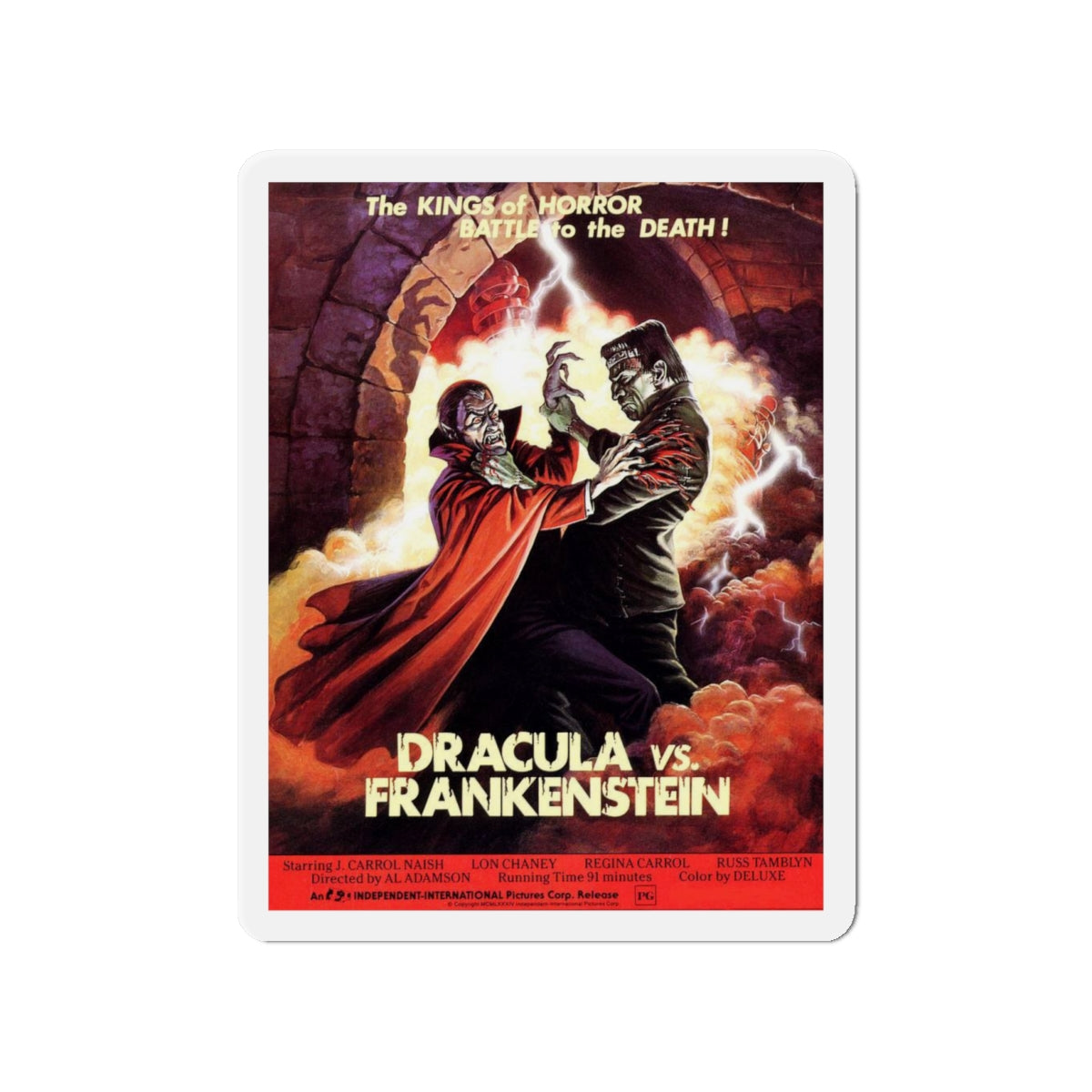 DRACULA VS. FRANKENSTEIN (2) 1971 Movie Poster - Die-Cut Magnet-4" x 4"-The Sticker Space