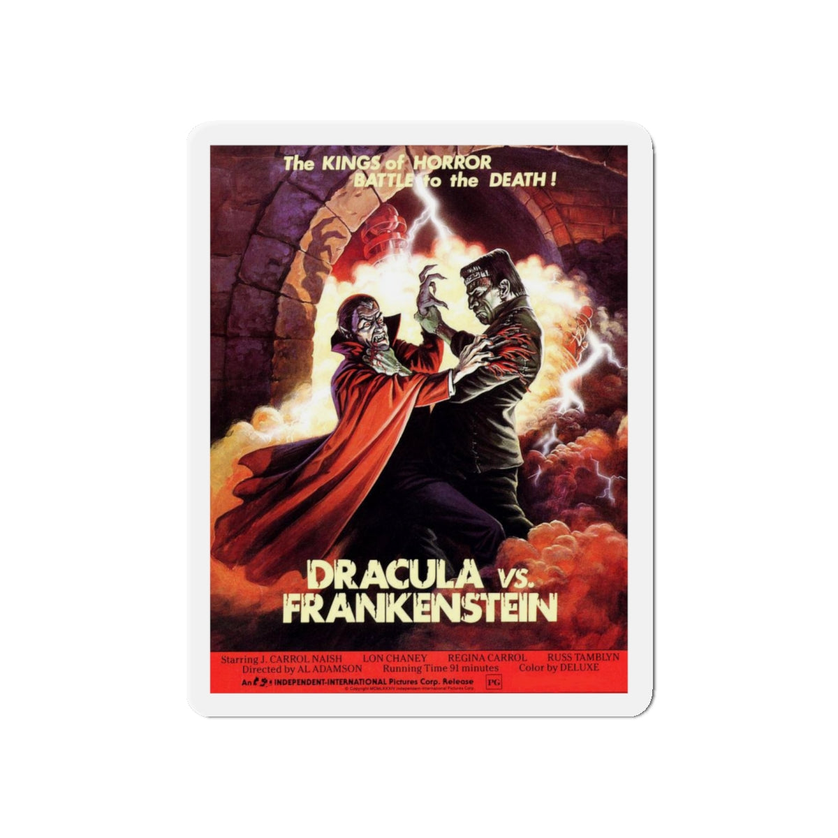 DRACULA VS. FRANKENSTEIN (2) 1971 Movie Poster - Die-Cut Magnet-5" x 5"-The Sticker Space