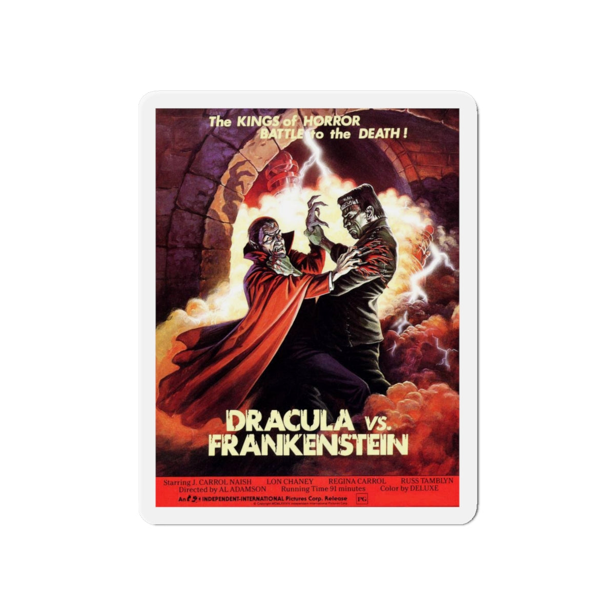 DRACULA VS. FRANKENSTEIN (2) 1971 Movie Poster - Die-Cut Magnet-6 × 6"-The Sticker Space