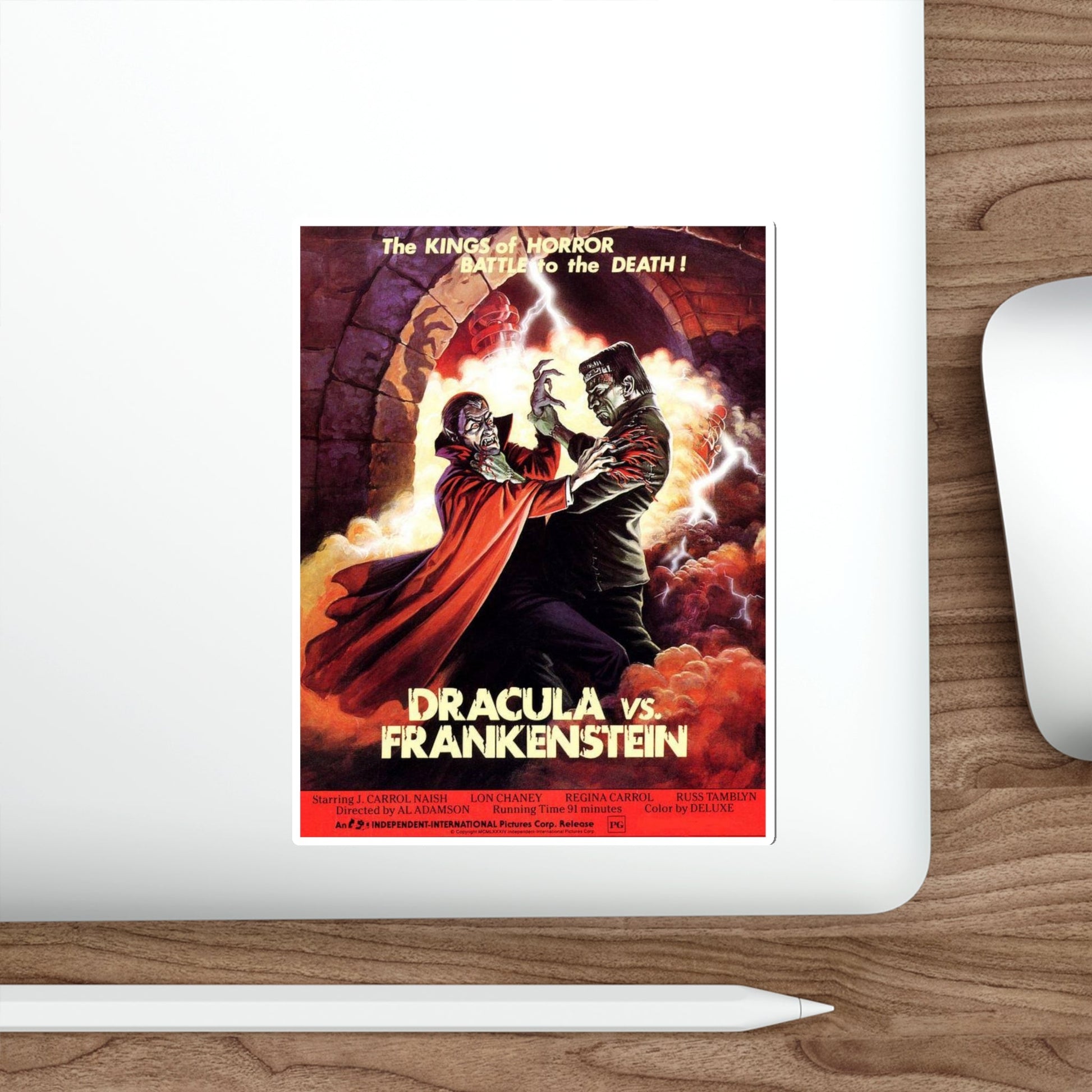 DRACULA VS. FRANKENSTEIN (2) 1971 Movie Poster STICKER Vinyl Die-Cut Decal-The Sticker Space