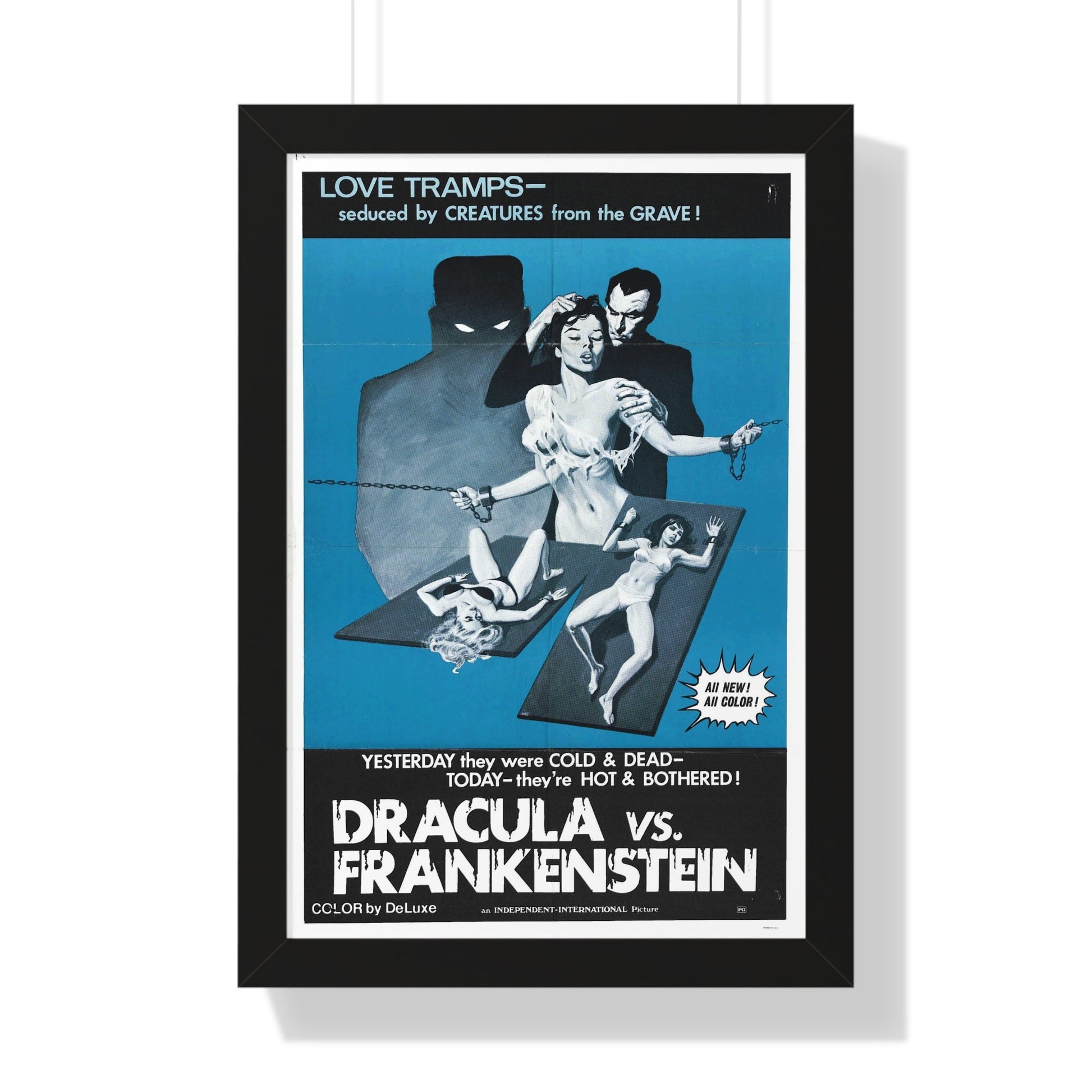 DRACULA VS. FRANKENSTEIN (3) 1971 - Framed Movie Poster-16″ x 24″-The Sticker Space