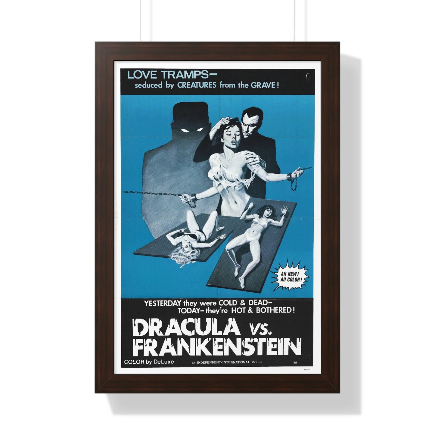 DRACULA VS. FRANKENSTEIN (3) 1971 - Framed Movie Poster-16″ x 24″-The Sticker Space