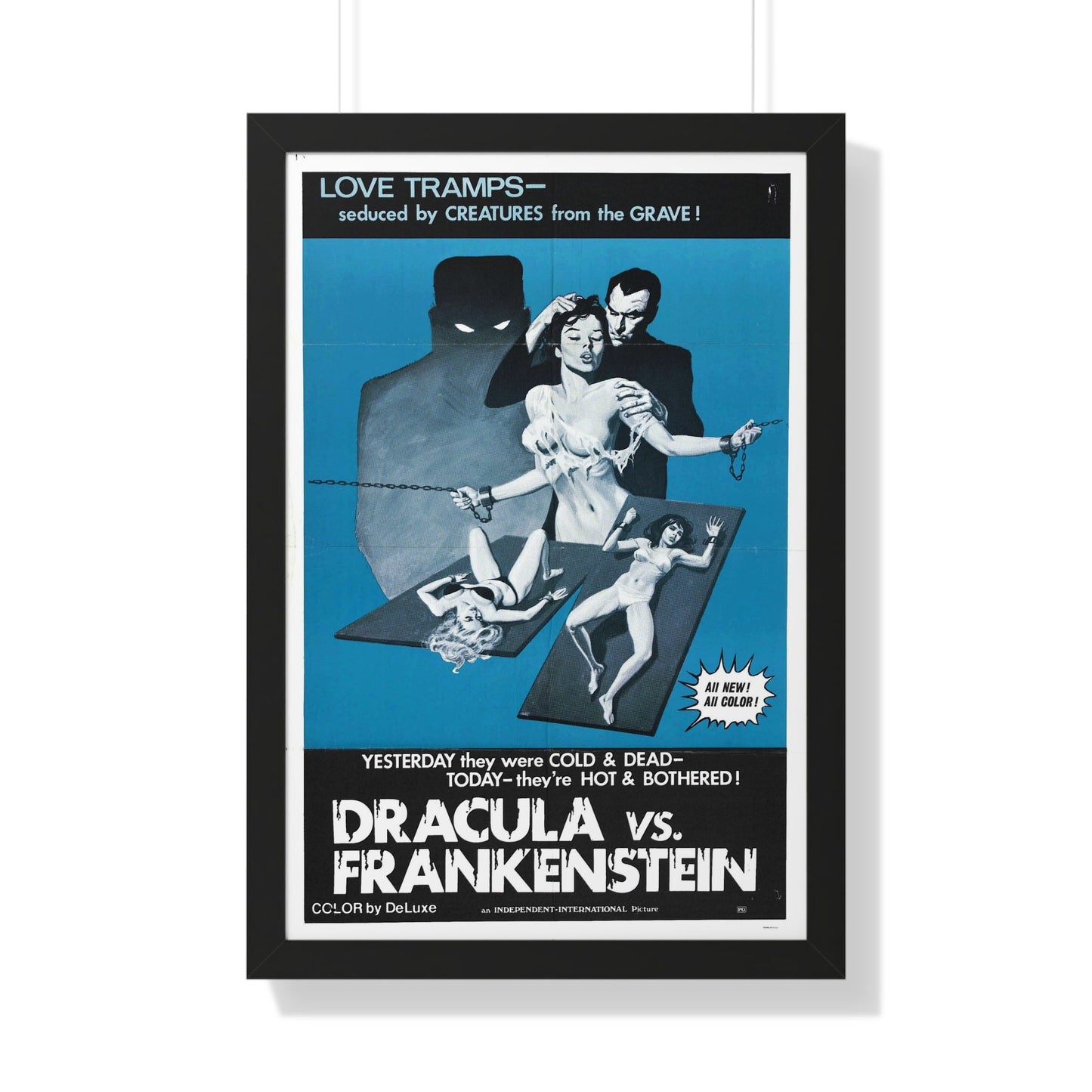 DRACULA VS. FRANKENSTEIN (3) 1971 - Framed Movie Poster-20" x 30"-The Sticker Space