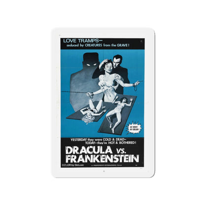 DRACULA VS. FRANKENSTEIN (3) 1971 Movie Poster - Die-Cut Magnet-3" x 3"-The Sticker Space