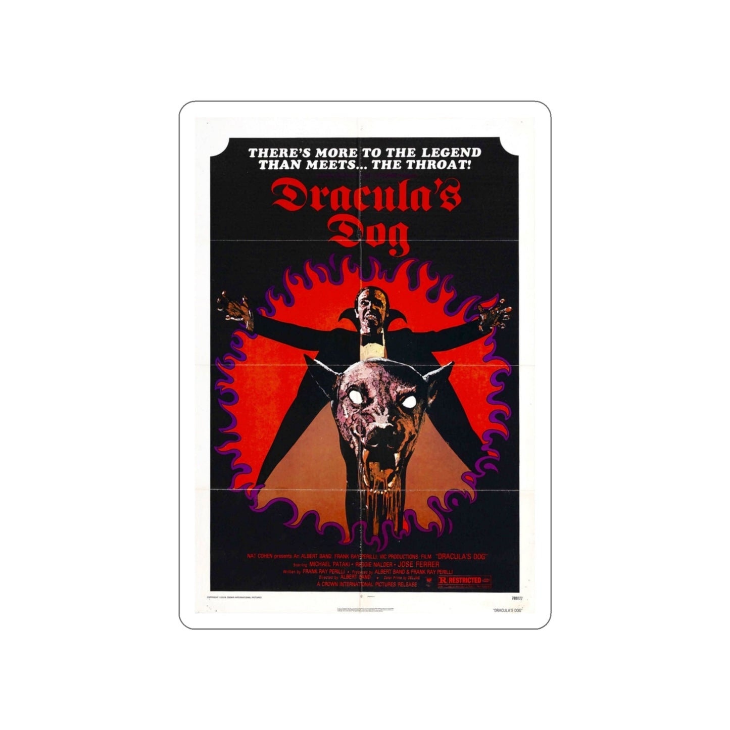 DRACULA'S DOG 1977 Movie Poster STICKER Vinyl Die-Cut Decal-3 Inch-The Sticker Space