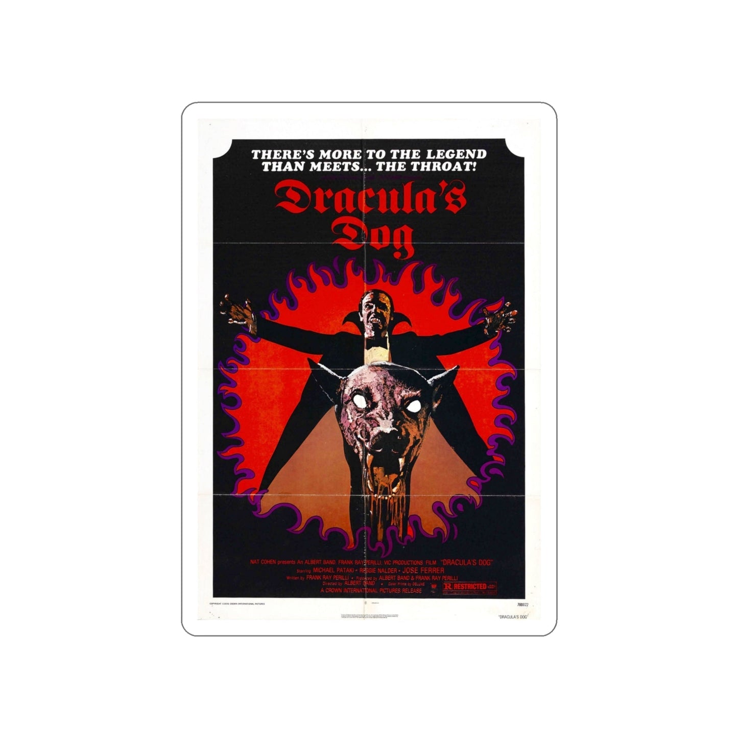 DRACULA'S DOG 1977 Movie Poster STICKER Vinyl Die-Cut Decal-4 Inch-The Sticker Space