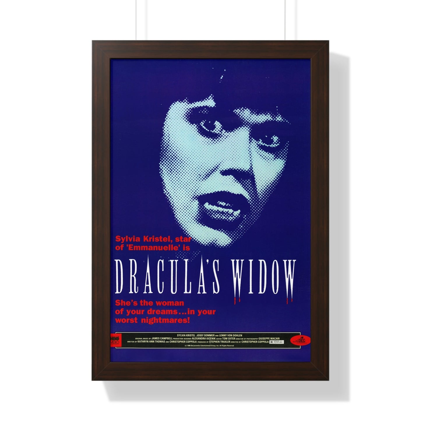 DRACULA'S WIDOW 1988 - Framed Movie Poster-16″ x 24″-The Sticker Space