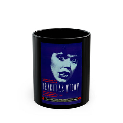 DRACULA'S WIDOW 1988 Movie Poster - Black Coffee Mug-11oz-The Sticker Space