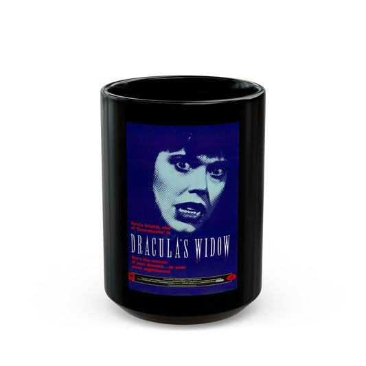 DRACULA'S WIDOW 1988 Movie Poster - Black Coffee Mug-15oz-The Sticker Space