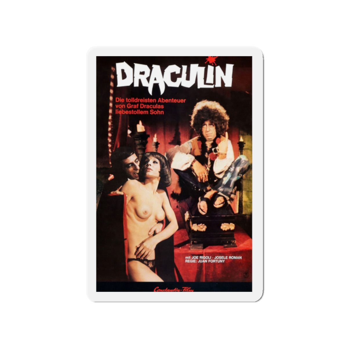 DRACULIN 1977 Movie Poster - Die-Cut Magnet-2" x 2"-The Sticker Space